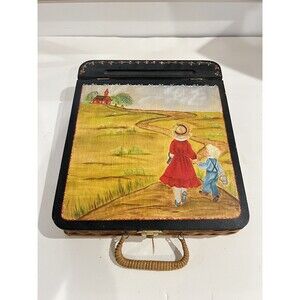 Vintage Hand Painted Jan Bennett 1983 Art Supplies Box 12x14